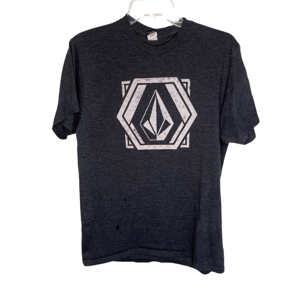 Volcom Medium T-Shirt H/M Gray Graphic Tee 50% Cotton 50% Polyester 66c